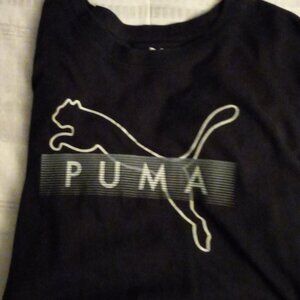 Puma Performance Cat Faded Overlap Logo Mens Size 3XL Short Sleeve T-Shirt Black